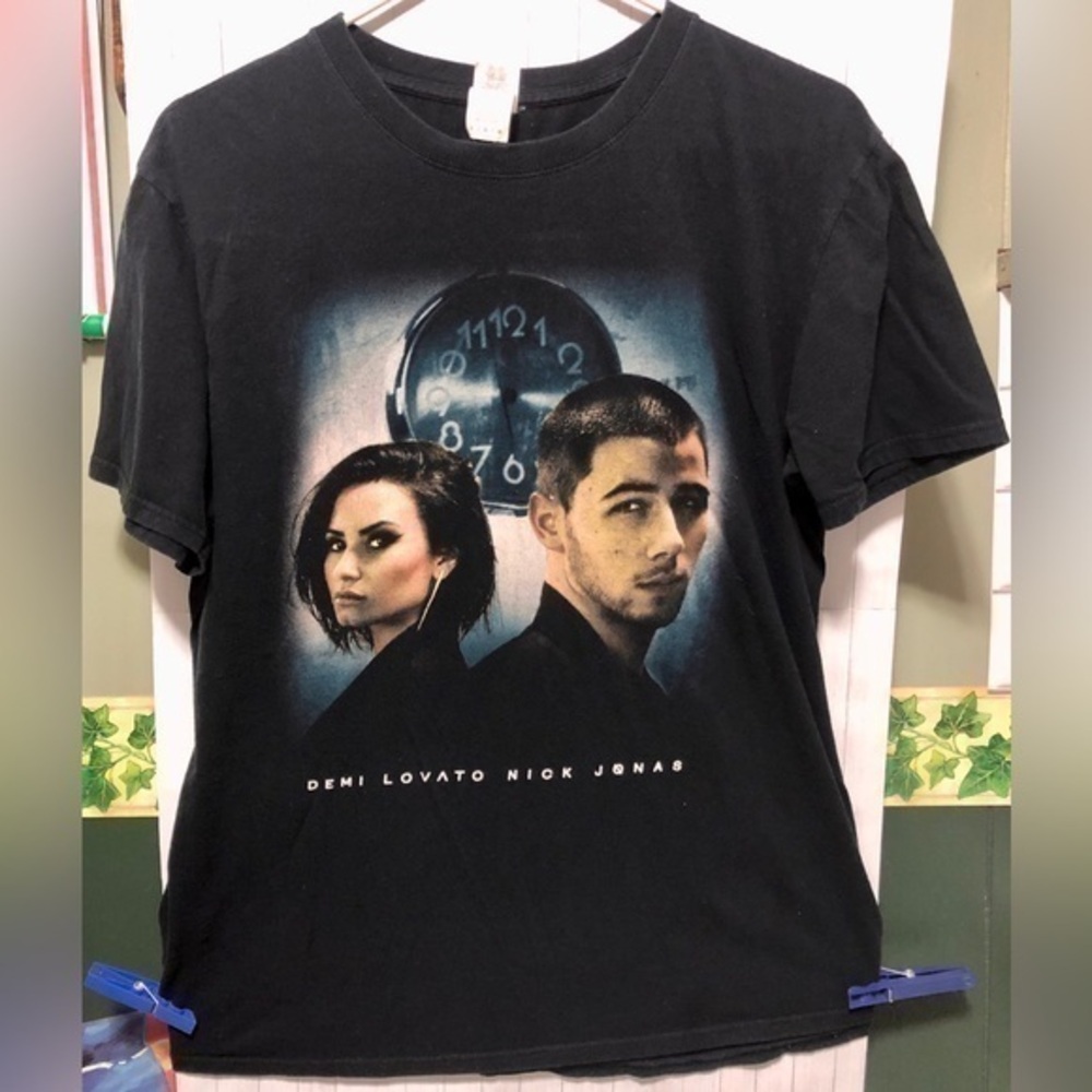 🥀Demi Lovato Nick Jonas Future Now Black Tour T-shirt